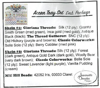 Acorn Tray Set Emb. Pack